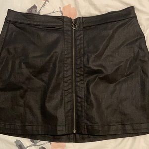 Faux Black Leather Skirt